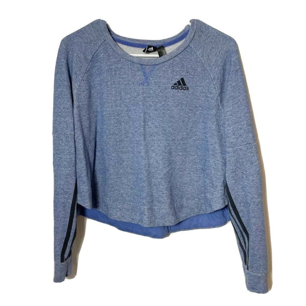 Adidas Womens Sport‎ 2 Street Cropped Sweatshirt Blue XS Long Sleeve Pullover
